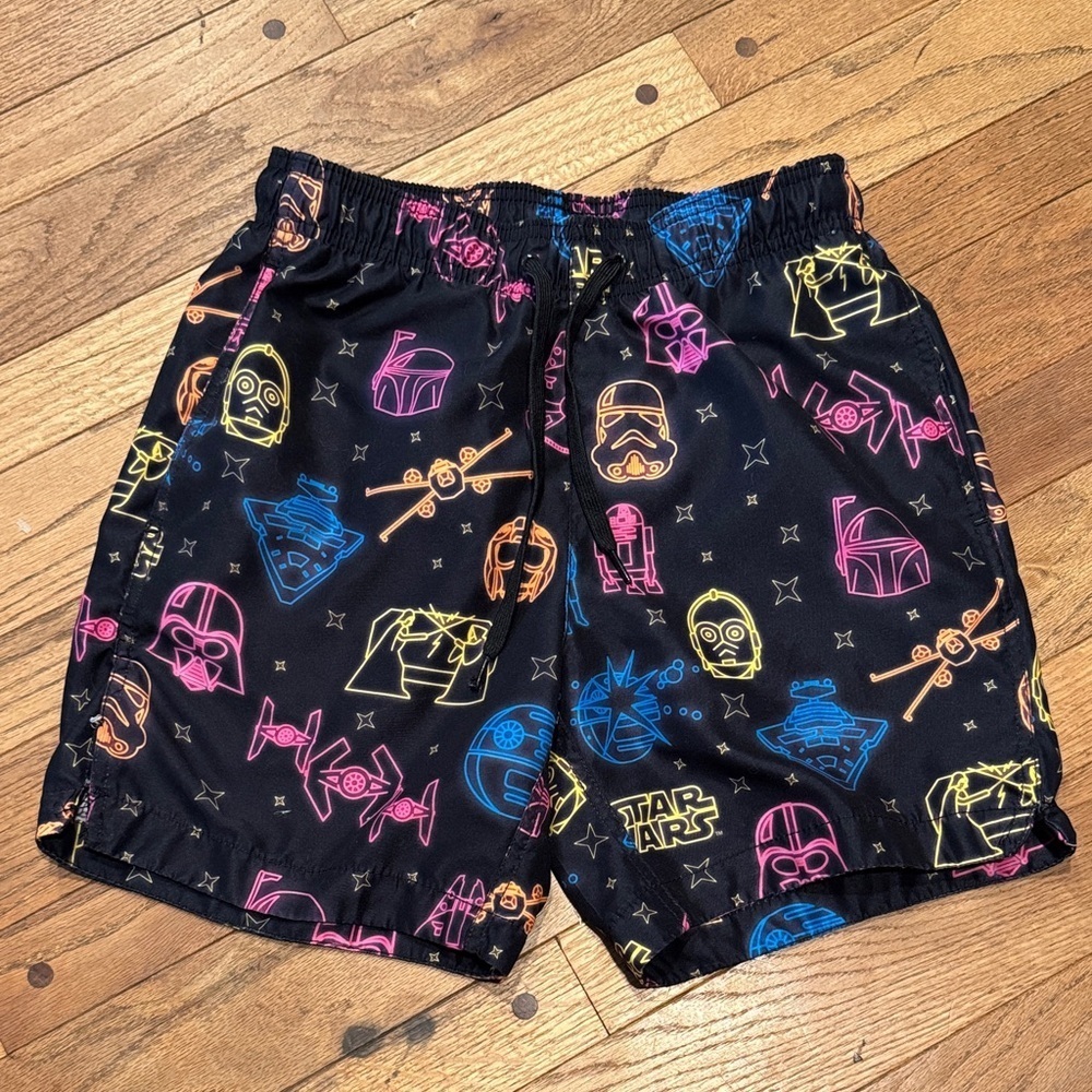 Star Wars Black Shorts with Neon Designs